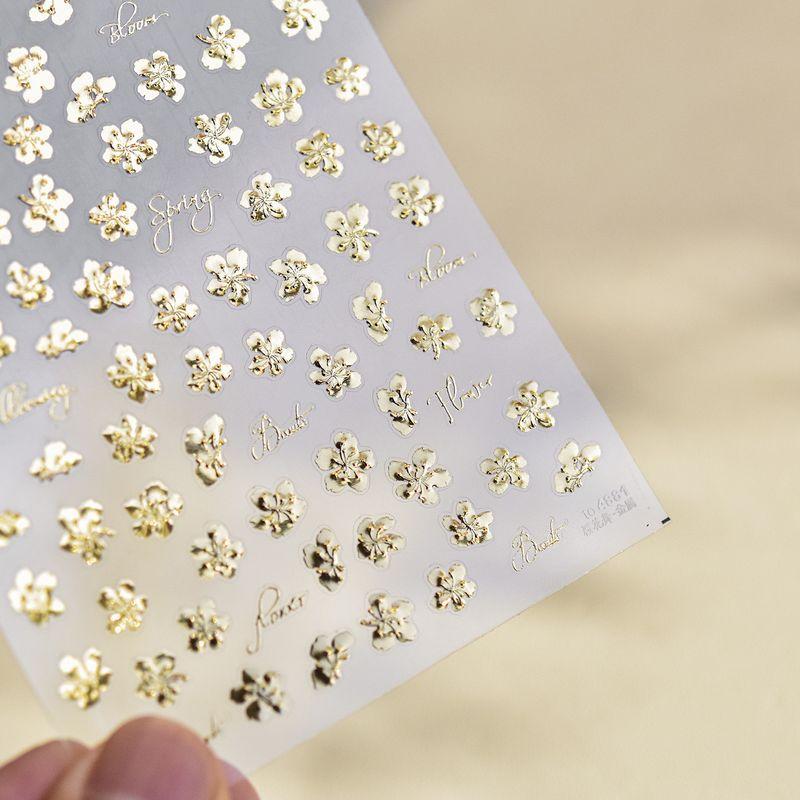 

Tomoni Bronzing Nail Stickers Best Selling Stationery Retro Nail Sticker Cherry Blossom Dance Nail Ornament Stickers 4881 Gold Default