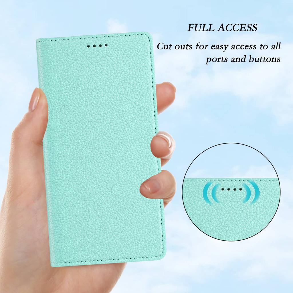 WEFOR for iPhone 14/13/12/11 Pro Max XS Max XR SE 2025 7 8 Plus Wallet Case, Flip Folio Case with Magnetic Card Holder Kickstand