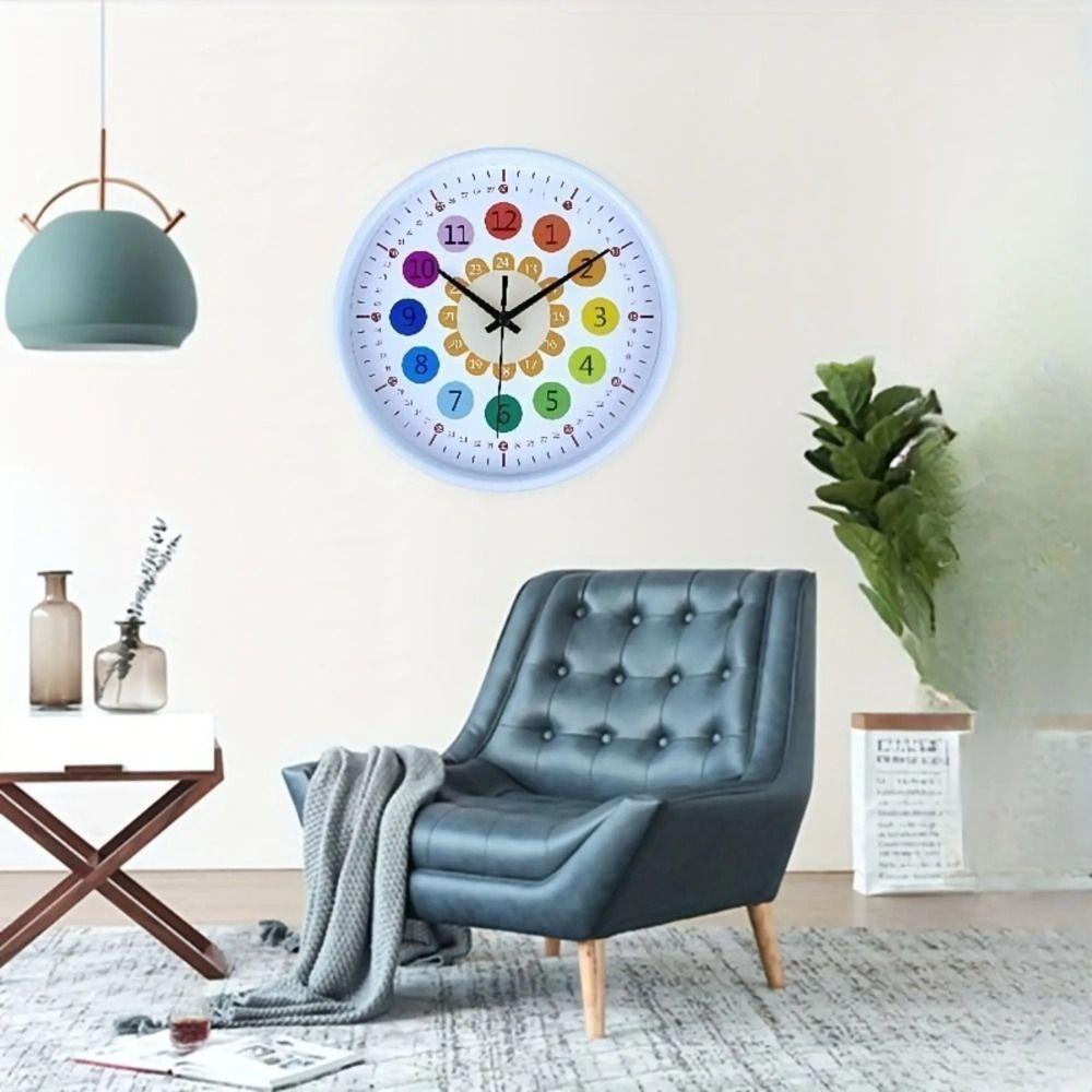 Silent Learning Clock Modern Electronic Color Clock Educational Tool Wall Clock  Early Education