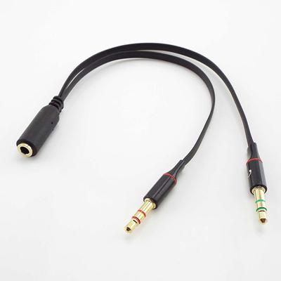 Adaptér pro sluchátka 3,5 mm, rozbočovač pro sluchátka, audio samice na 2 samce, 3,5mm mikrofonní Y rozbočovač pro sluchátka s mikrofonem k notebooku, AUX kabel
