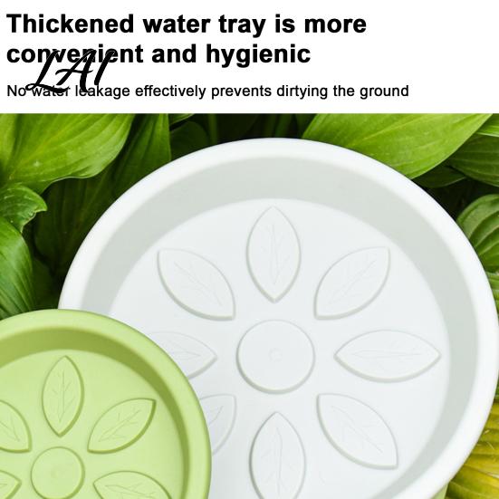 Drainage Pot with Saucer Wavy Edge Planter Saucer Thickened Flower Succulent Tray Holes Modern Plant for Indoor Outdoor Plants Round Garden Holder