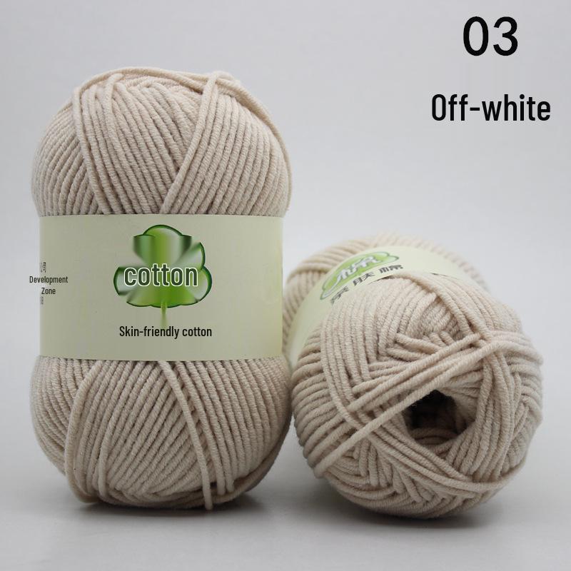 Combed 5-Ply Milk Cotton Yarn for DIY Knitting & Crochet - Medium-Thick Scarf & Blanket Material Pack