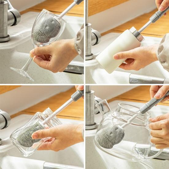 Pračka na šálky Užitečné Jemné štětiny Šetřící práci Nápoj Sklenice na víno Láhev na sklenice Čistící kartáček pro domácnost Potřeby pro domácnost