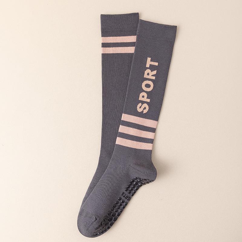 Womens Long Compression Yoga Socks AB Style Silicone Non Slip Calf Socks For Fitness Pilates Outdoor Sports