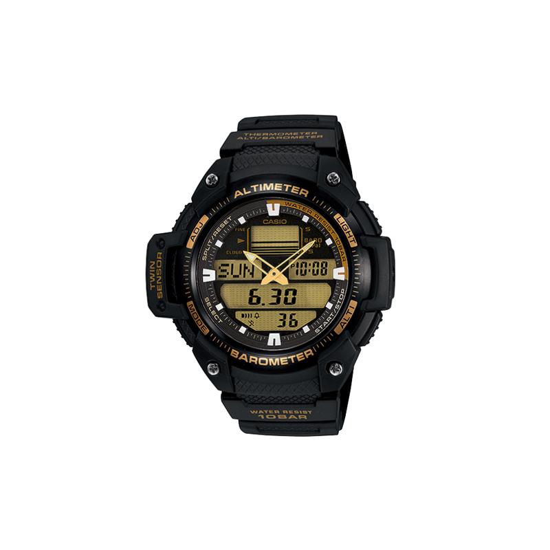 

Casio Waterproof 100M Quartz Movement Resin Strap Japanese and Korean Watch Men s Watch Black Dial SGW-400H-1B2 чёрный