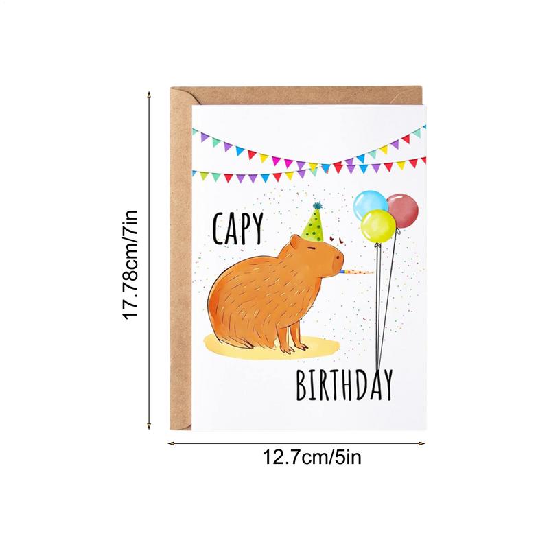 Funny Capybara Birthday Card Kids Birthday Paper Cards Capybara Theme Celebration Card For Happy Occasion Greeting Gifts