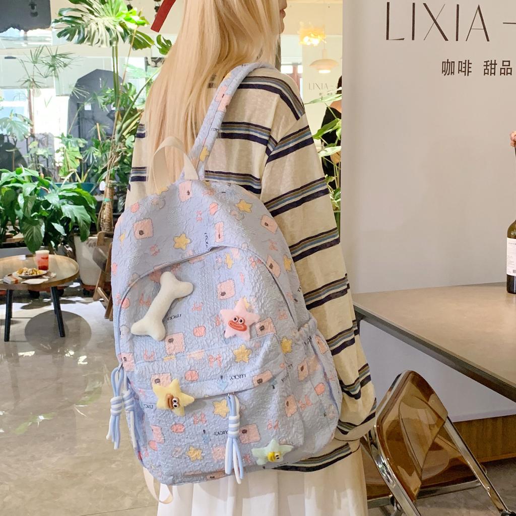 Schoolbag Cute High-value Junior High School College Student Schoolbag Korean Version Ins Fresh and Sweet Leisure Travel Backpack Backpack