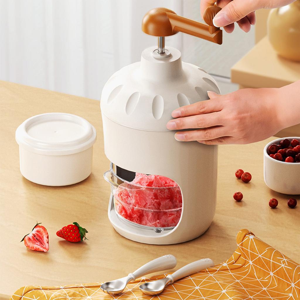 Manual Ice Shaver, Portable Snow Machine With Ice Compartment, Small Manual Crank Smoothie Maker, Snow  Ice Crusher For Outdoor Picnics