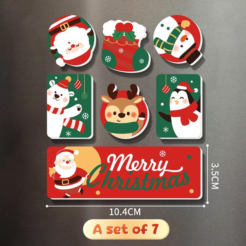 Artistic Christmas Fridge Magnet Collection - DIY Designs of Santa, Snowman and Christmas Tree - Perfect Kitchen Present