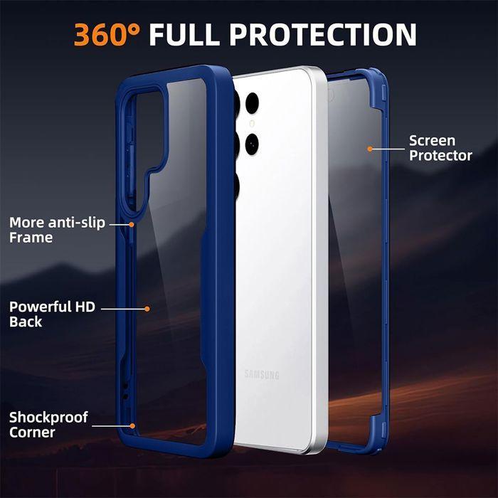 Full Case - BOOLING - for Samsung Galaxy S26 Ultra - Soft Front - Hard Back - Navy Blue