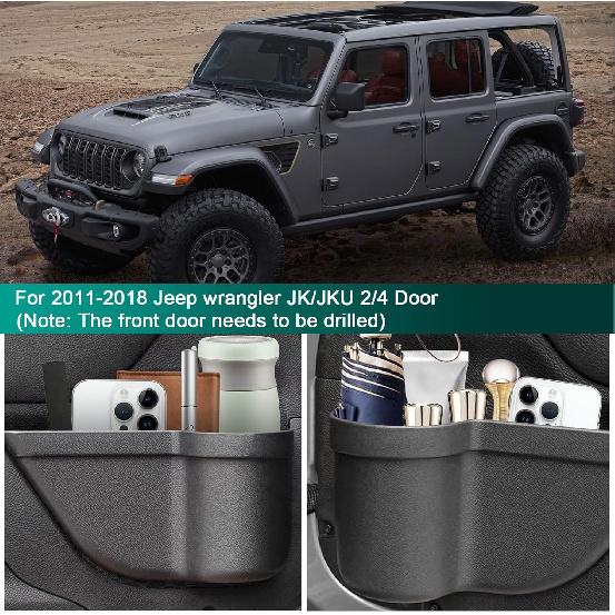 4PCS Front And Rear Door Storage Pockets For Jeep Wrangler JK Accessories 2011-2018 For Jeep JK Accessories 2/4 Door For Jeep Wrangler Accessories