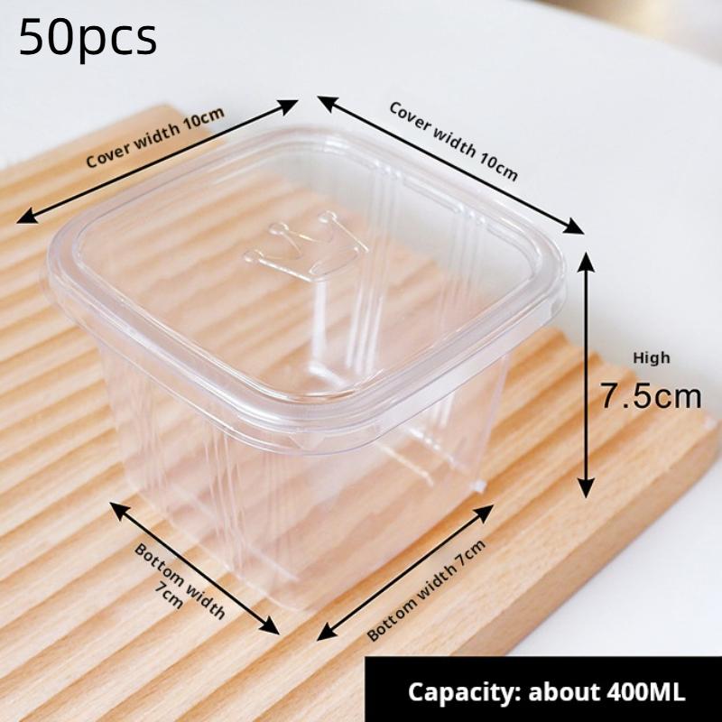 

10/25/50pcs Transparent Cake Box Disposable Plastic Tiramisu Dessert Box Cups Bowls Container With Lids Salad Cupcake Gift Box