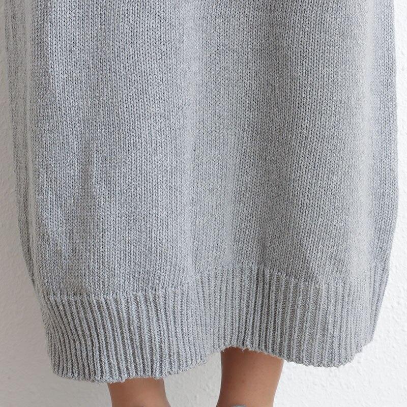 DIMANAF Dames Trui Jurk Winter Herfst Oversize Nieuw Breien Mouwloos Vest V-hals Vrouwelijk Basic Effen Losse Trui