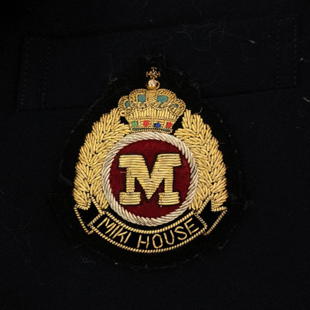 MIKIHOUSE Vyrobeno v Japonsku Wappen dvouřadé sako 130 Námořnické sako Dětské Použité