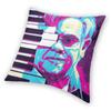 Federa Quadrata Retro Elton John Poliestere Lino Velluto Stampata con Cerniera Decorativa Federa per Cuscino da Lancio Copricuscino per la Casa
