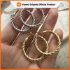 925 Sterling Silver Vintage Earrings For Women Trendy Simple Retro Gold Twist Earring Jewelry Prevent Allergy Party Accessories