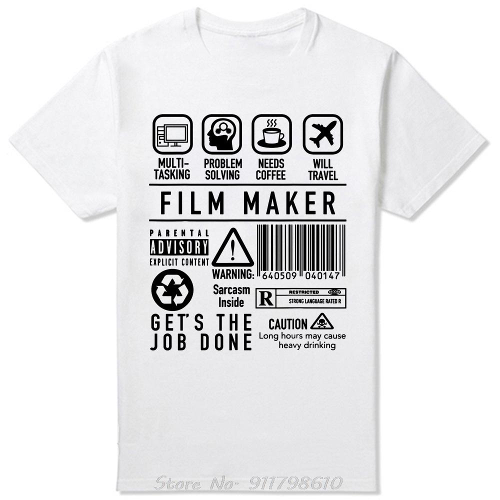 Funny Film Maker Men's Clothing Streetwear Oversized T-shirt Movie Director Fitness T Shirt Filming Filmmaker Cotton Tshirt