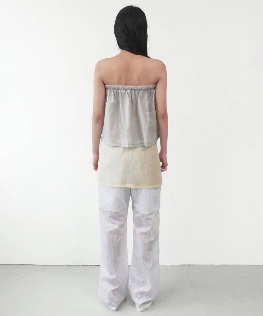 Kasel Overlay Stripe Pants, White