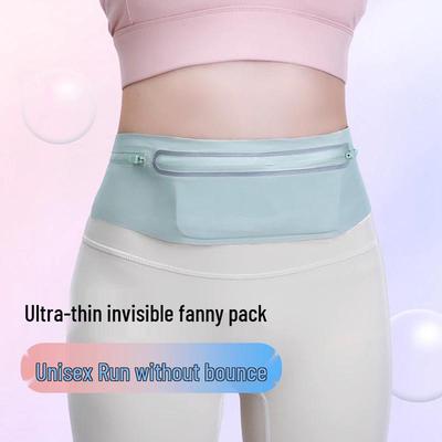 Marsupio da Corsa Impermeabile Ultra-sottile in Lycra con Tre Tasche e Grande Capacità