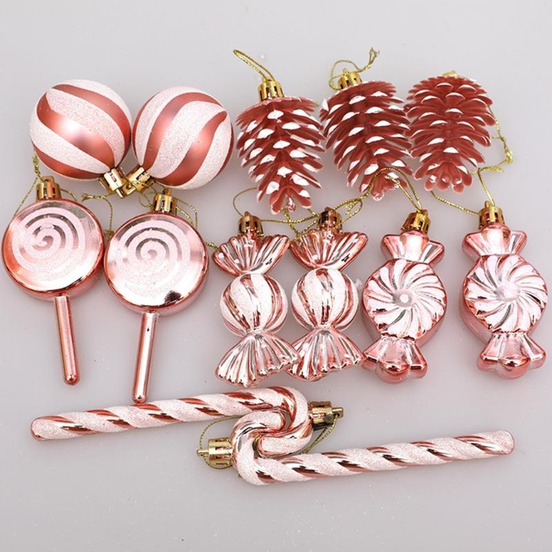 Set of 13 Hand Painted Christmas Ornament Portable Christmas Tree Hanging Ornament Set Functional Home Decoration