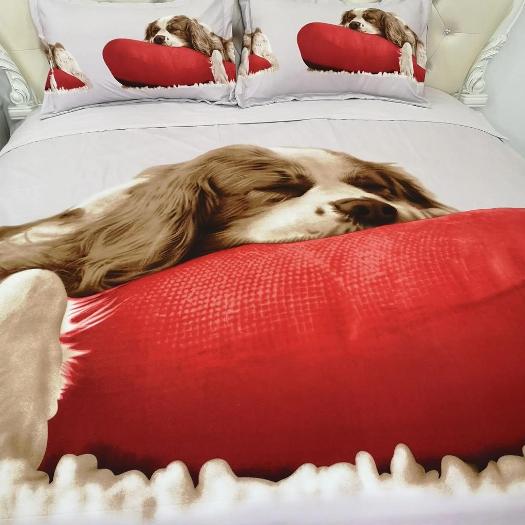 Comforter 3D Print Pet Dog Bed Sets For Girl Duvet&2Pcs Super Soft Comfortable Cartoon Kids Bed Quilts Set 2/3 Pcs