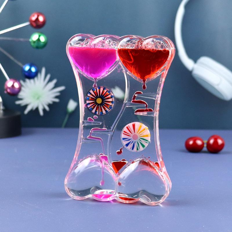 Creative Dynamic Oil Drop Toy Plastic Funnel Liquid Hourglass Student Gift Ornament