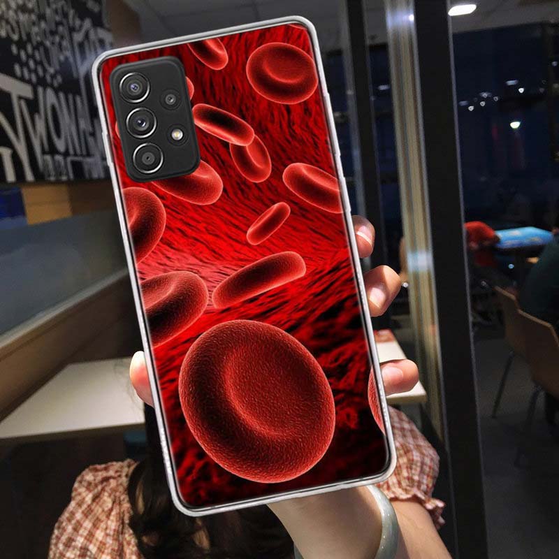 Blood Platelets Under Microscope Phone Case for Samsung A54 A57 A37 A17 A14 A15 A12 A24 A34 A55 A35 A25 A52S A07 A05S A04S A22 A