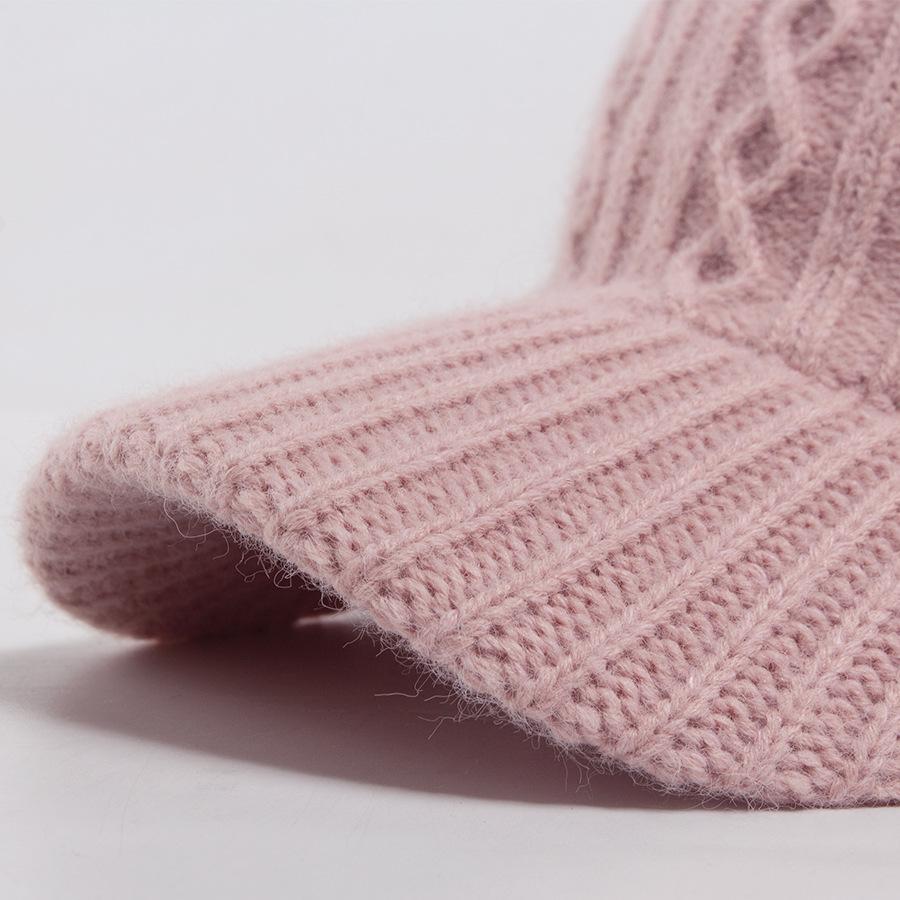 Damen Zopfstrick Woll Schirmmütze - Warme Herbst-/Wintermode für Mittelalte und Ältere