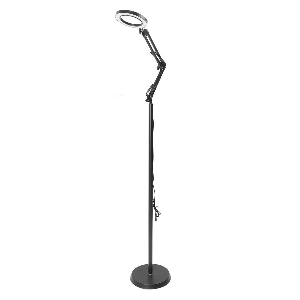Gooseneck Magnifying Floor Lamp 1400LUX 3000 To 6000K 10 Speed LED 5X Magnifying Glass Light for