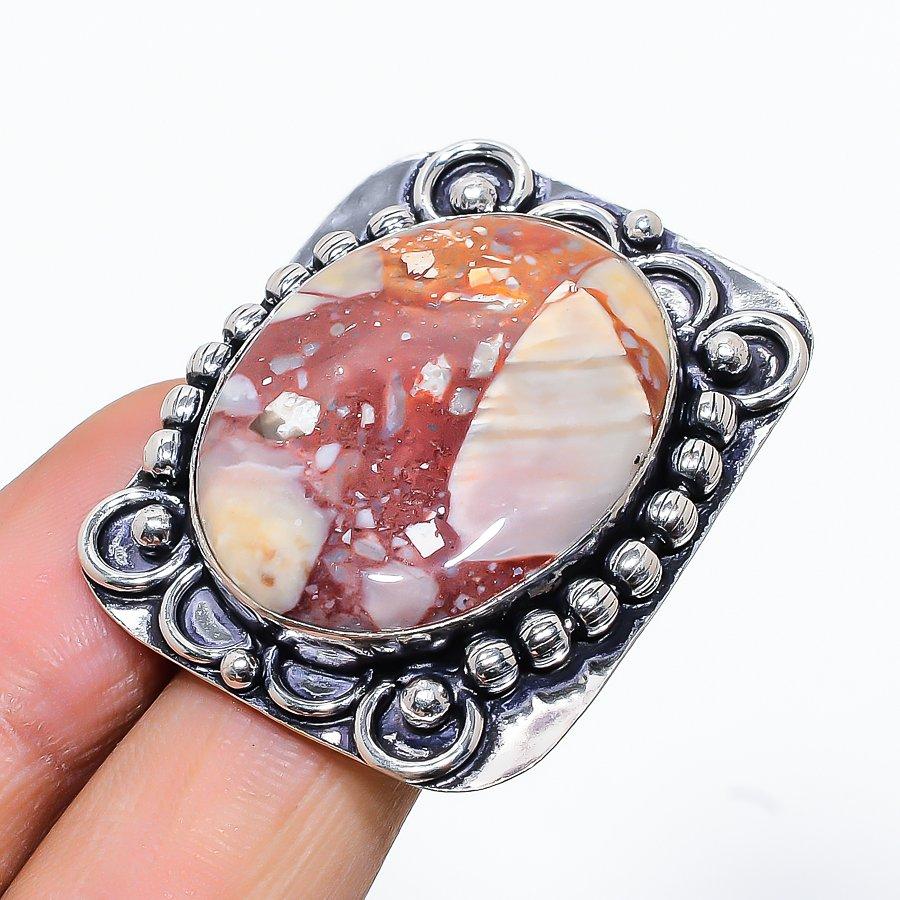

Natural Wild Horse Gemstone Handmade 925 Sterling Silver Gift Ring Size 8 a1J60