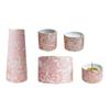 Ceramic Modern Buddhist Altar Set of 5 "Yui Hana" (Round Incense Burner) with Cherry Blossom Design (j1271-1-5)