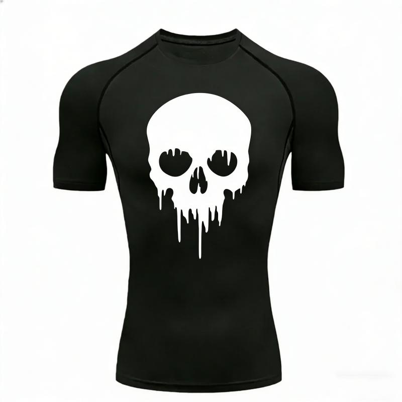 

Men Sports T-shirt Training Running Quick Dry Fitness Sweat-Resistant Ultra-Light Training Casual Compression Sweat Absorbing Tight Fit XXXL чорний