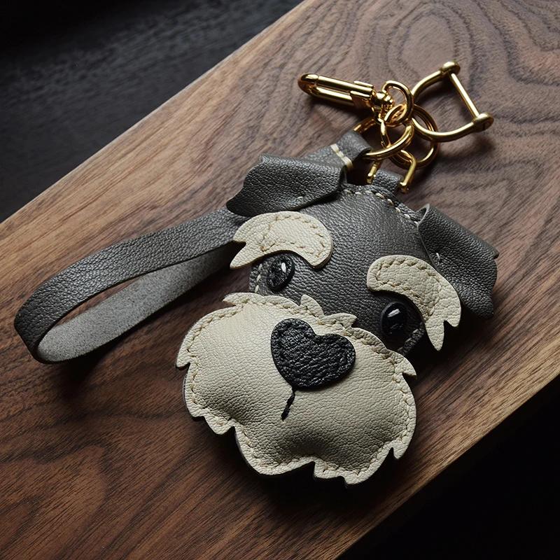 15 Styles Brand Latest Cowhide Bag Pendant & Accessories, Puppy Theme High Quality Key Chain Backpack Charms, Diy Bag Decor Gift