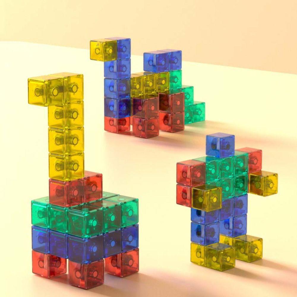 STEM Toy Magnetic Cube Plastic Puzzle Building Blocks Cube Building Toys Magnetic Holiday Gifts