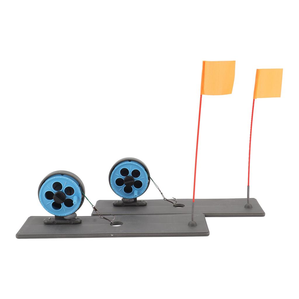 2pcs Ice Fishing Flag Marker Rod Automatic Floating Stable Portable Ice Fishing Rod Tip Up for Winter