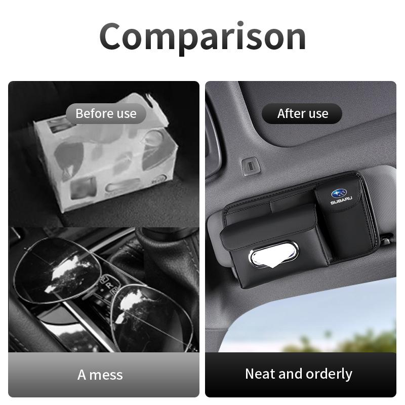 Car Tissue Box Holder Leather Car Armrest Napkin Case Sun Visor Backseat Bag For Subaru STI XV Forester BRZ Outback Legacy WRX WW222