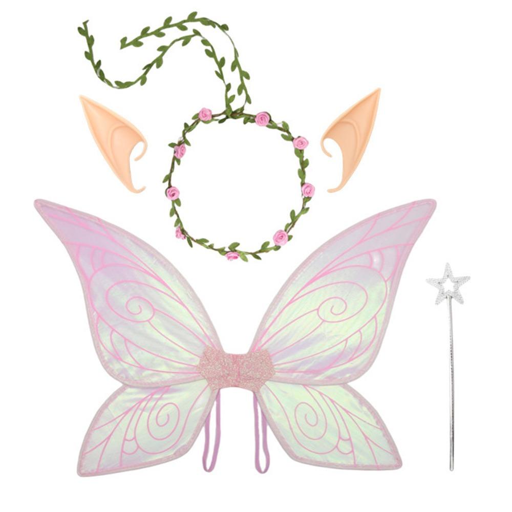Adults and Girls Fairy Wings Cosplay Party Halloween Christmas Sparkling Angel Wings Organza Fairy Costume Set