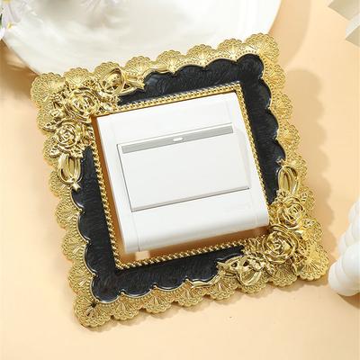 1 Stück silberner Schalteraufkleber in Rosenform, in mehreren Farben erhältlich zur Wanddekoration in Häusern, Hotels und Restaurants