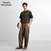 PEACEBIRD Textured Solid Short Sleeve T-Shirt