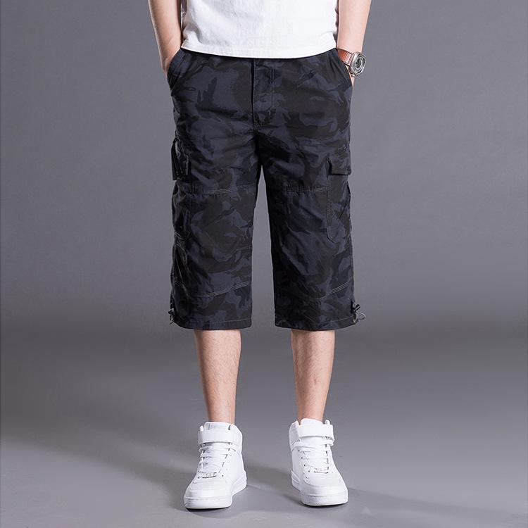 Men's Summer Loose Cargo Capri Pants - Plus Size, Multi-pocket, Mid-length, Outdoor Sports Casual Shorts