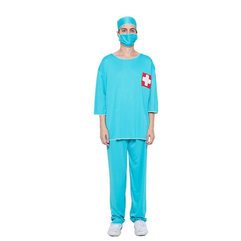 Halloween Party Play Costume Male Doctor Blue Surgical Costume Cosplay