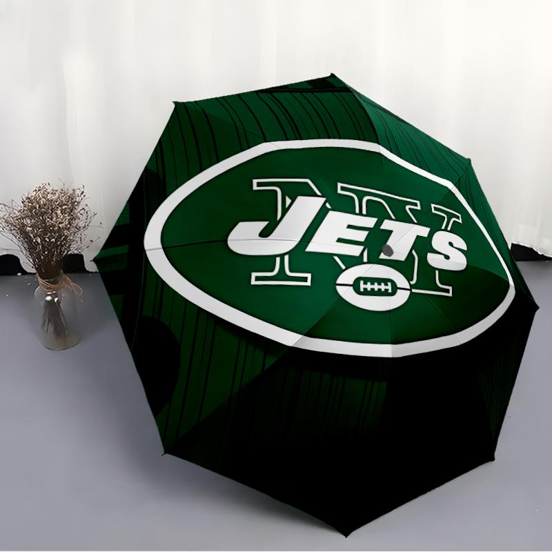 Printed New York Jets logo Folding Umbrella,Outdoor,Leisure,And Travel Umbrella,Durable Umbrella Fabric,Birthday And Holiday Gift