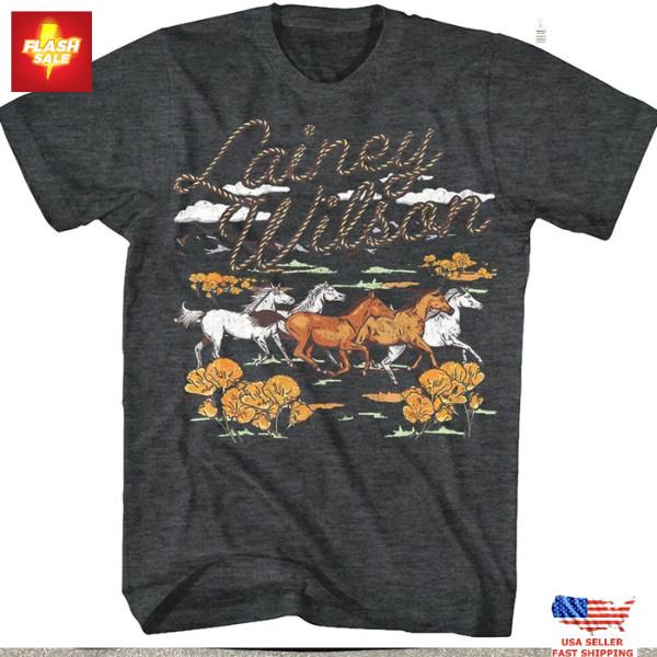 Винтажная хлопковая унисекс футболка Lainey Wilson, все размеры 21D434 S