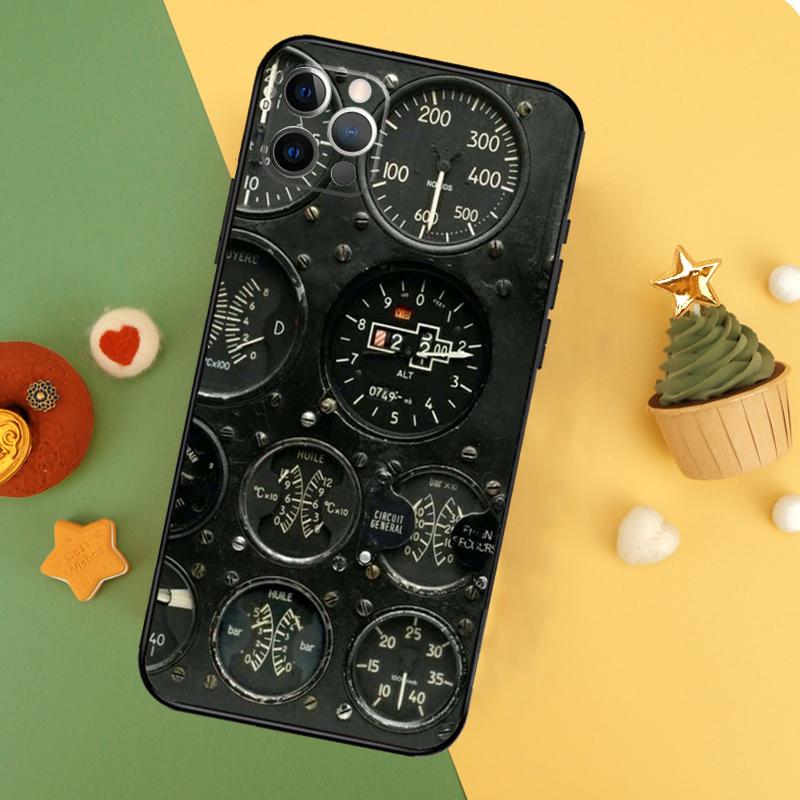 Aircraft Cockpit Dashboard Phone Case For iPhone 14 16 15 12 11 13 Pro Max X XR XS Max 7 8 Plus 12 13 Mini Cover Coque