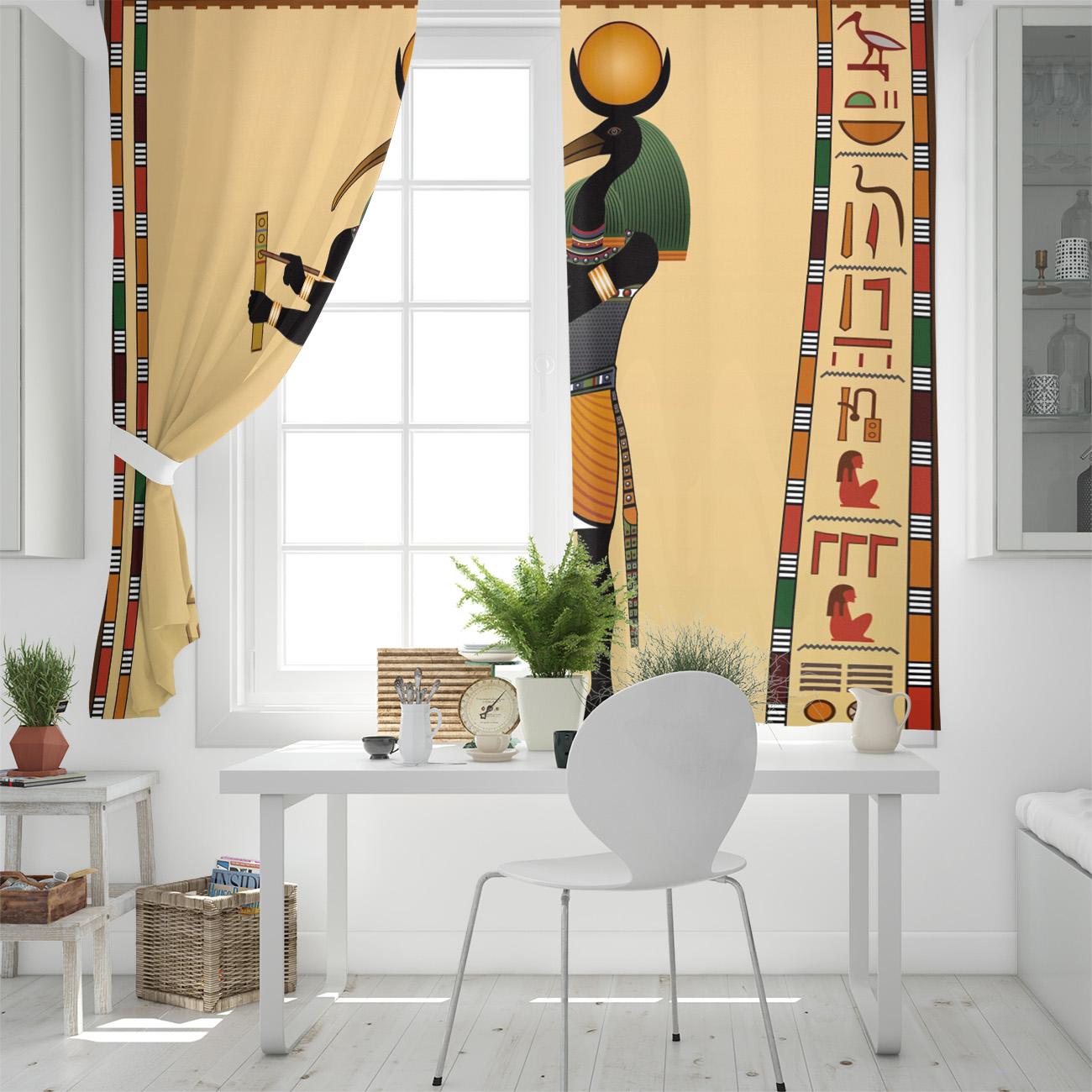 Занавеска Древнеегипетский Бог Мудрости Спальня Кухня Шторы Украшения Гостиной Оконные — фото 4