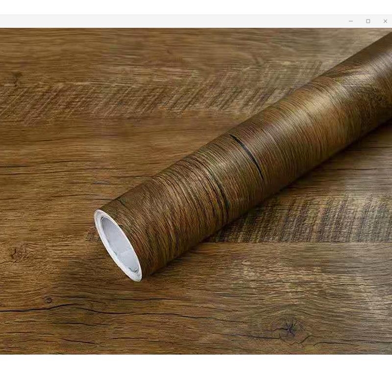 Vinyl Waterproof Wood Grain Wallpapers Self-adhesive Stickers For Kitchen Ambry Furniture Wardrobe Table Wall Papers Home Decor