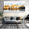Naturligt Landskap Guld Solnedgång Landskap Canvasmålningar Affischer och Tryck Väggkonst för Vardagsrum Sovrum Hem Konstverk Dekor