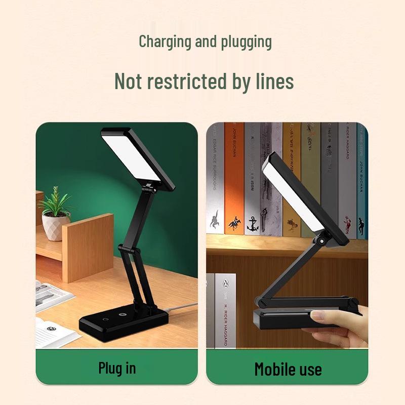 Jiuliang LED Solar Charging Desk Lamp 666T - Foldable Eye Protection Reading Light for Students