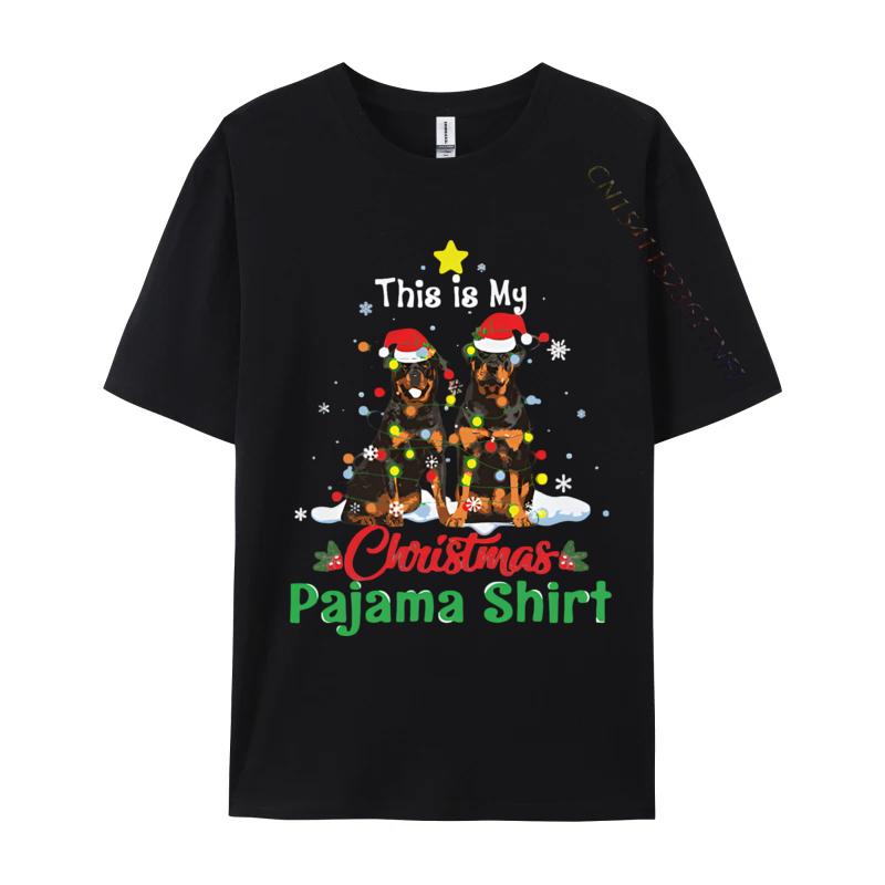 This Is My Christmas Pajama Rottweiler Tshirt Cotton High Street Tops T Shirts Casual Tee Shirts Unisex Grey Shirt Graphic Tee