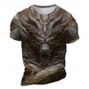 3D Printed Cool Dragon Pattern T Shirt For Men Summer Round Neck Loose Top Street Short Sleeve